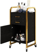 4ever2buy Salon Station for Hair Stylist, Black Rolling Salon Station Cart by 4ever2buy