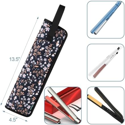 Beautyflier Premium Universal Flat Iron Holder Tavel Bag, Heat-Resistant Canvas Travel Tote Bag for Hair Straighteners, Ideal for Home & Travel Use, Fits Most Hair Tools (White Flower) - Image 3