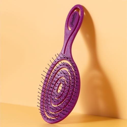 Ninabella Detangler Brush - No Tangle Hair Brush for Women, Fine, Thick and Long Hair - Hairbrush for Wet and Dry Hair, Gentle on the Scalp - Berry - Image 4