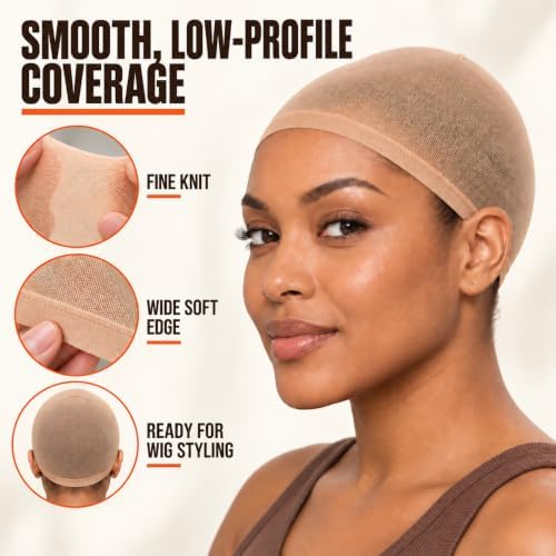 Latex Bald Cap for Adults, Realistic Nude Costume Cap (4PACK) - Image 5