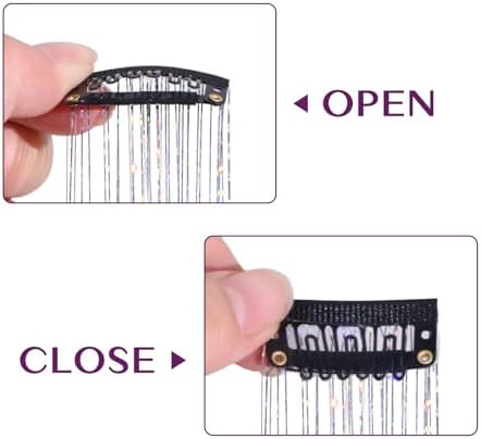 IDN BEAUTY Hair Tinsel Clip In Silver Sparkle Hair Extensions 24 Inch 6pcs - Image 4