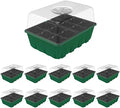 Gardzen 10 Pack Seed Starter Trays with Dome and Green Base 120 Cell by Gardzen