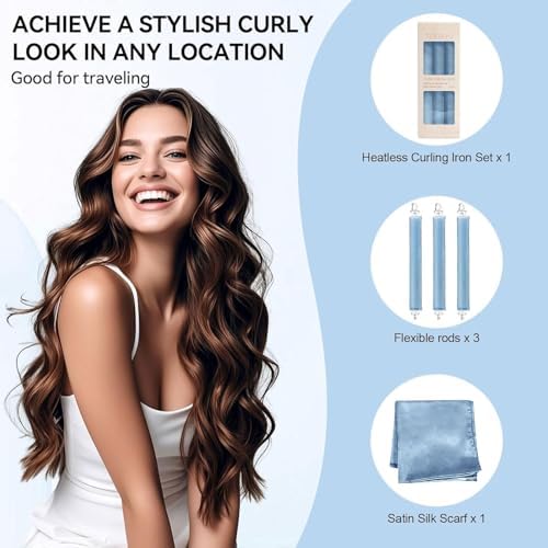 Heatless Curls Overnight Hair Care Set - Jumbo Velvet Hair Curlers - Image 5