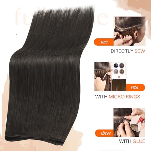 Full Shine Genius Weft Hair Extensions Human Hair 18 Inch 80G - Image 3