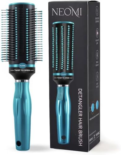 Detangler Self-Cleaning Retractable Hair Brush for Women - Blue by ShopLC