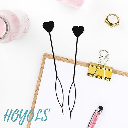 Hoyols 12pcs Quick Topsy Tail Hair Beader for Braiding Beads on Braids, Loop Threader and Braider for Kids Girls, Ponytail Hair Styling Maker Set of 12 - Black - Image 7