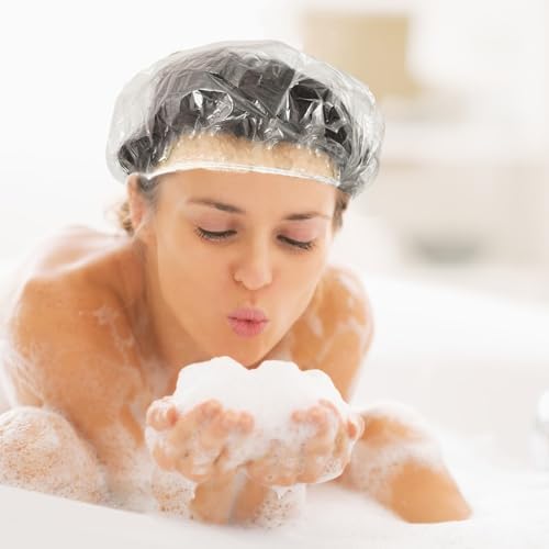 200 Pcs Larger Shower Caps Disposable, Plastic Hair Caps for Women Men. - Image 4