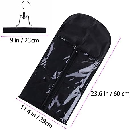 Hair Extensions Hanger with Storage Bag Hairpieces Storage Holder Wigs Carrier Case for Store Style Hair Black Color - Image 2