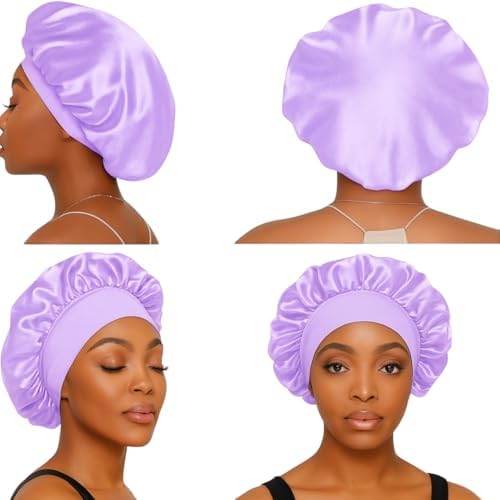 Satin Bonnet – Sleep Bonnet for Women and Men Curly Hair, Braids, and Natural Hairstyles (1pck) - Image 5