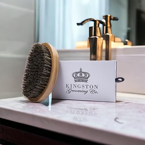 Kingston Grooming Co. Boar Bristle 360 Wave Brush for Men, Hair & Beard - Image 2