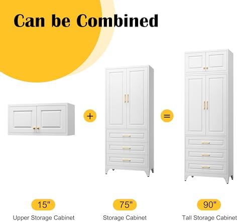 SteeLoong 90" Metal Storage Cabinet with Doors and 2 Adjustable Shelves - Image 5