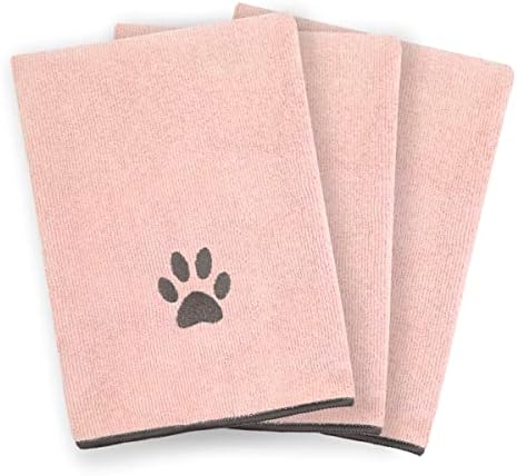Ritz Premium Embroidered Microfiber Pet Towel (3-Pack), 18" x 28", Highly Absorbent, Fast-Drying, Long-Lasting, Super Soft 80% Polyester and 20% Polyamide Pet Cloth, Blush Pink - Image 2