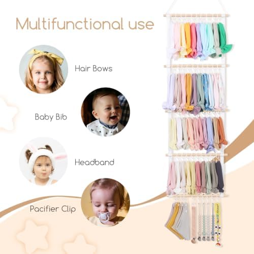 POVETIRE Headband Holder Bow Organizer for Girls, Baby Head Bands Storage - Image 4