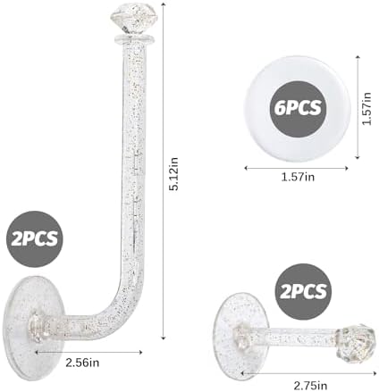 4pcs Headband Holder Stand Scrunchie Organizer, Girls Hair Accessories Organizer Storage for Headband Hairband Hair Ties, Clear Glitter Adhesive Scrunchy Holder - Image 5