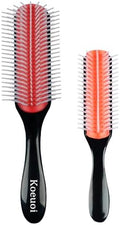 Classic Styling Hair Brush for Wet or Dry Curly Hair. 9 Row Black Brush for Detangling, Separating, Shaping by Koeuoi