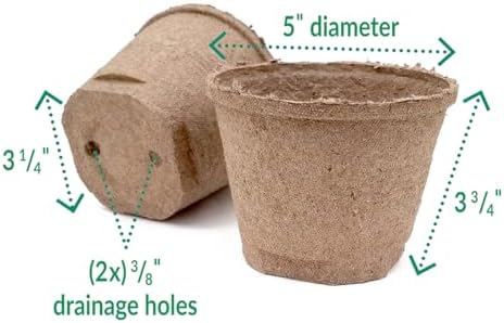 Jiffy Biodegradable Peat Pots for Seedlings, 5 Inch, 100 Pack - Image 3