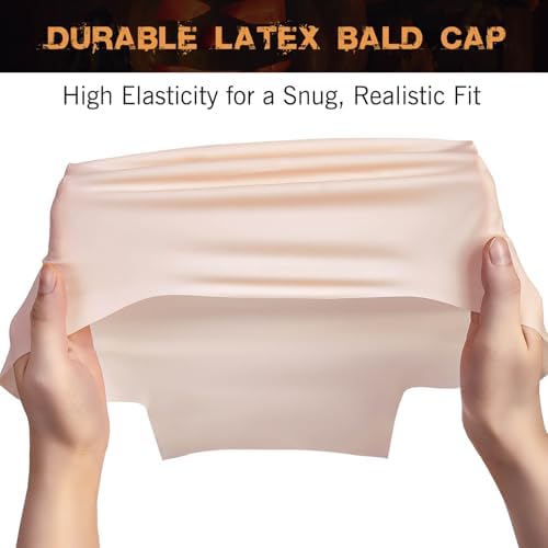 Medium Latex Bald Cap SFX Makeup Kit,Bald Wig Cap with Skin Water-Based Skin Adhesive (Bonding Skin Glue) for Women & Kids,Perfect for Halloween Costumes, Cosplay, and Theater - Image 5
