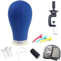 22Inch Canvas Block Wig Head Stand Set for Wig Heads Display Styling Making by Eerya