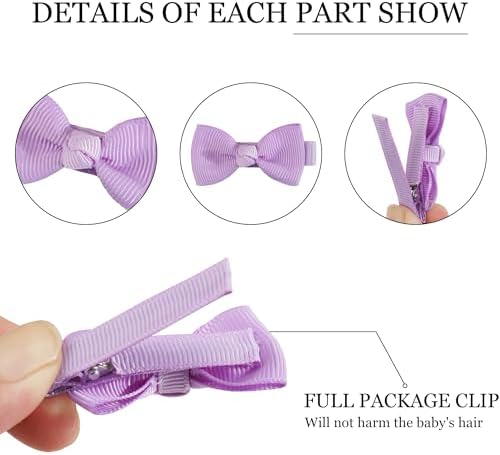 CÉLLOT Baby Hair Clips 40PCS Fully Lined Tiny 2" Hair Bows Alligator Clips for Infants and Toddlers in Pairs - Image 3