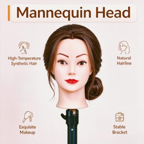 Mannequin Head for Braiding, 26" Cosmetology Mannequin Head with Hair - Image 5