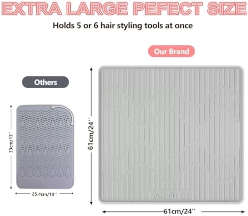 Lorvain 24" x 24" Oversize Silicone Heat Resistant Mat for Hair Tools - Image 2