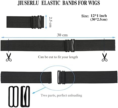 10 PCS Black Adjustable Elastic Bands - 12inch Wig Straps - Image 3