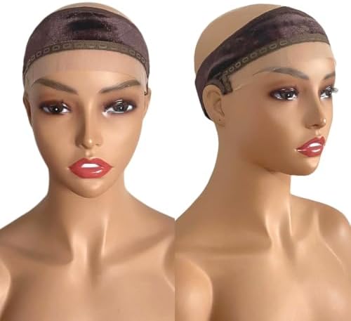 Lace Wig Grip Band with Ear Cut Out for Women Adjustable Velvet Wig Grip Band for Glueless Wig, Wig Band with Non-Slip Silicone Strip Natural Lace Edge (Brown) - Image 2