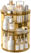 Jiavarry Rotating Makeup Organizer, Clear Gold, 8 Adjustable Height by Jiavarry