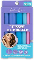 Andrea Grace Flexi Rods Foam Hair Rollers - 18 Flexi Rods -1/2" 5/8" 3/4" 1" Diameter- Professional Salon Quality Rubber Hair Rollers for Long, Medium, Short Hair, Hair Curlers to Sleep in for Women by Unknown