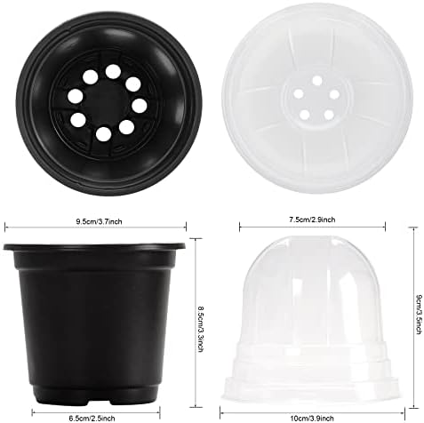 MIXC Nursery Pots with Humidity Dome, 4" Seed Starting Pot 30 Pack, Black - Image 5