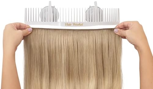 Hair Works ULTRA Hair Extension Holder - Professionally Designed to Hold Extra Wide Wefts including Halos, Hand Tied, Beaded Wefts and Full Bundles While You Wash, Color, Style & Store (White) - Image 6