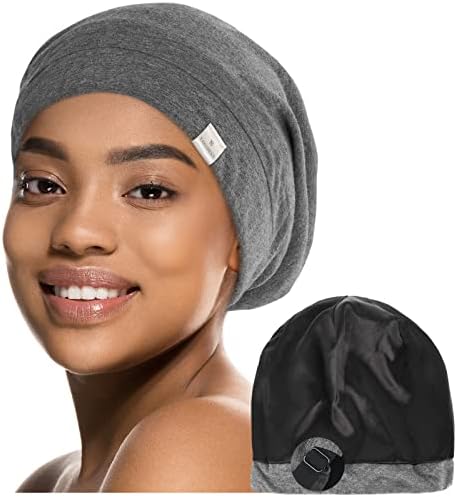 YANIBEST Slouchy Beanie Hat Satin Lined Sleep Cap Chemo Headwear Caps by yanibest