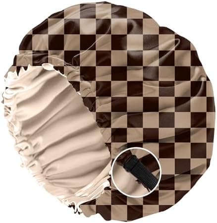 Satin Hair Bonnet Silk Bonnet for Sleeping Double Layer Elastic Adjustable Reusable Cute Aesthetic for Women Girls by BHAHB