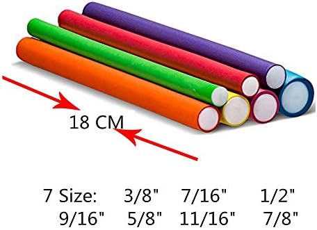Pinkiou Hair Curlers Rollers Flexi Rods 42 Pack - Heatless Hair Curlers with Bag, 7 Sizes Flexible Curling Rods Set for Short Long Hair, No Heat Bendable Curling Rods - Image 6