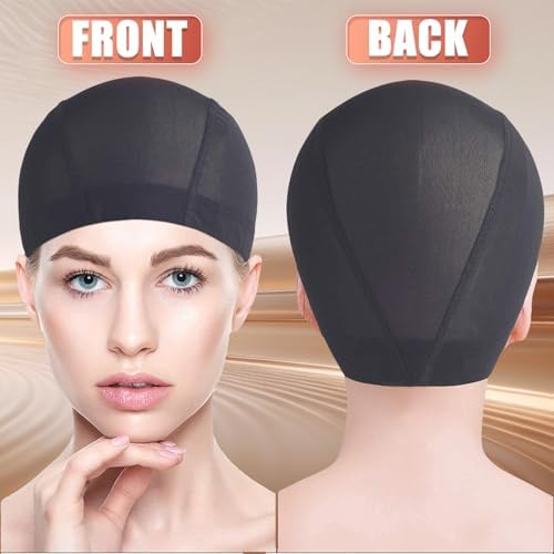 Smilco Mesh Wig Cap 6 Pack Stretchable Mesh Dome Caps for Wigs(Black) - Image 5