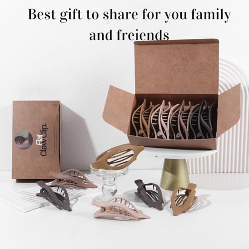8 Pack Flat Brown Hair Clips – Neutral Matte French Brown Claw Clips for Women, Strong Hold Non-Slip Hair Barrettes for Everyday Office or Coffee Look - Image 7