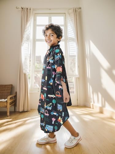 PERFEHAIR Kids Haircut Cape with Sleeves - Cute Cars Printing, Adjustable Neck Collar, Comfortable Barber Cape for Boys & Girls, Ideal for Home or Salon Use, Professional Hair Cutting Apron - Image 6