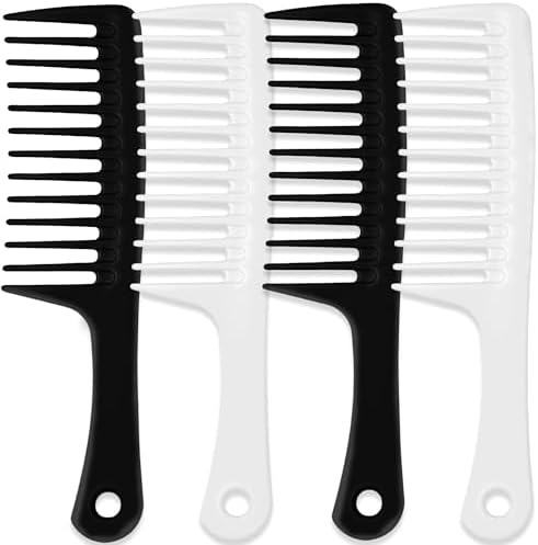 4PCS Wide Tooth Comb, Large Hair Detangling Comb for Curly, Wet, Long Hair by MODENGKONGJIAN