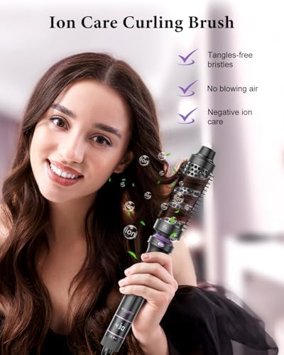 5 in 1 Curling Iron, Curling Wand Set with Thermal Brush, Flat Iron Hair Straightener, 3 Ceramic Irons (0.35"-1"), 13 Adjustable Temps, Hair Curler Waver with Heat Resistant Mat, Glove, Clip - Image 3