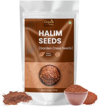 ORGANIC SPREE Halim Seeds - Garden Cress Seeds 10.6 oz (300g), Lepidium sativum, Naturally Rich in Iron & Fiber, Supports Digestion*, GMP Certified by OrganicSpree