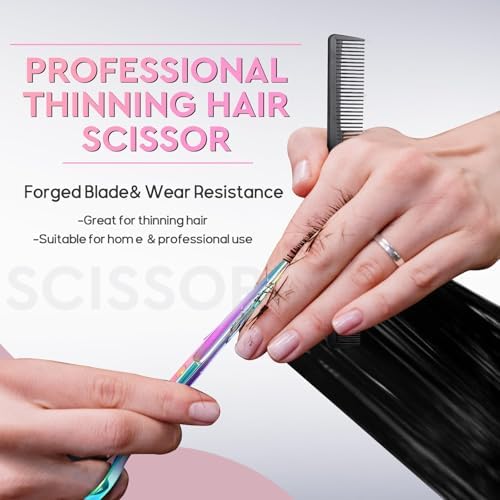 JASON Hair Cutting Scissors Set - 6" Professional Haircut Shears Rainbow - Image 3
