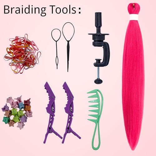 Practice Hair Mannequin Head for Braiding Hairstyling,Yaki Texture Black Head Mannnequin with Hair for Kids - Image 5