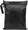 Bumkins Roamio Waterproof Wet Dry Bag for Baby, Travel, Swim Suit, Cloth Diapers, Pump Parts, Pool, Beach, Gym Clothes, Toiletry, Hook to Stroller, Daycare, Zipper Reusable Wetdry Packing, Black Check by Bumkins
