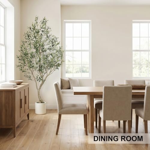 LYERSE Faux Olive Tree 7ft with Sturdy White Planter, Artificial Olive Tree - Image 7