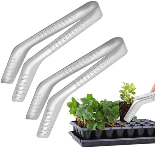 2 PCS Seedling Transplant Tongs, Stainless Steel Seed Planter Tool by Uyeesi
