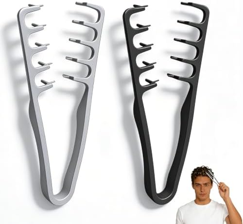 Texture Comb Men, 2 Pcs Root Lifting Volumizing Wide Tooth Styling Tool by Unknown