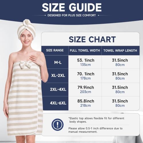Oversized Bath Towel Wrap for Women with Plus Size Hair Dry Towel Set - Image 2