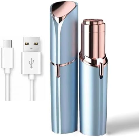 Rechargeable Facial Hair Removal for Women - as Seen on TV Painless Face Shaver - Electric Hair Remover for Face Lips Peach Fuzz with Light (Blue) by Unknown