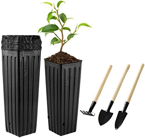 20 Pcs Plastic Deep Nursery Pots,9.8" Tall Tree Pots, by Hzloyat