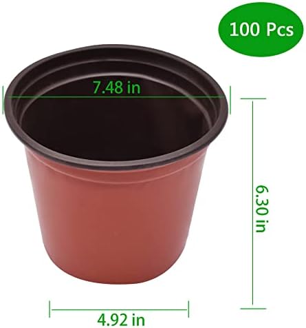 HOSTIC 7.4 Inch Nursery Pot Seedling Pot Plant Container Seed Starting Pots Multipurpose Plastic Pots 100 Packs - Image 3